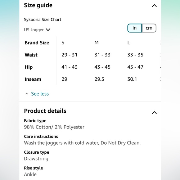 Sykooria Light Gray Athletic Men's Cotton Sweatpants with Zipper Pockets Size XL - Picture 13 of 15